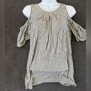 Max Studio Black and White Striped Top
